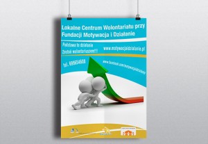 Plakat promujący wolontariat dla Fundacji Motywacja i Działanie